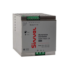 SDH-960-24: Блок питания SDH 960 Вт, питание180-264В AC, 254-370В DC; выход 24В DC, металлический корпус