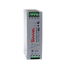 SDN-120-24: Блок питания SDN 120 Вт, питание 90-264В AC, 127-370В DC; выход 24В DC, металлический корпус