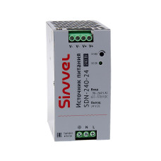 SDN-240-24: Блок питания SDN 240 Вт, питание 90-264В AC, 127-370В DC; выход 24В DC, металлический корпус