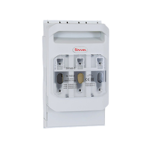 SV160-3: Горизонтальный ПВР, 160 A, NH000/00, 3P, монтаж на плату, М8 винты SV160-3: Горизонтальный ПВР, 160 A, NH000/00, 3P, монтаж на плату, М8 винты